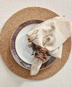 Kim Seybert Napkin Rings Pavilion Napkin Ring In Brown & Gold, Set Of 4