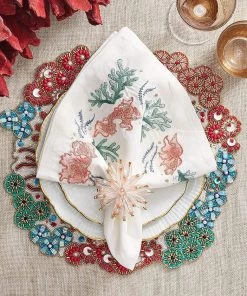 Kim Seybert Isle Napkin In White & Multi, Set Of 4 Napkins