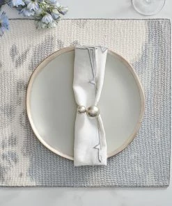 Kim Seybert Pearl Napkin Ring In Gray & Silver, Set Of 4