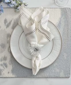 Kim Seybert Ethereal Placemat In Ivory & Gray, Set Of 2