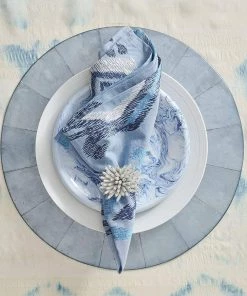 Kim Seybert Round Capiz Placemat In Periwinkle, Set Of 4