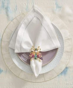 Kim Seybert Napkin Rings Glam Fly Napkin Ring In Multi, Set Of 4 In A Gift Box