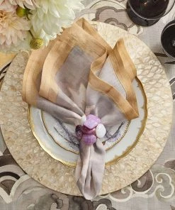 Kim Seybert Sea Stone Napkin Ring In Lilac, Set Of 4