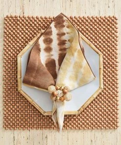 Kim Seybert Duo Dye Napkin In Natural & Brown, Set Of 4