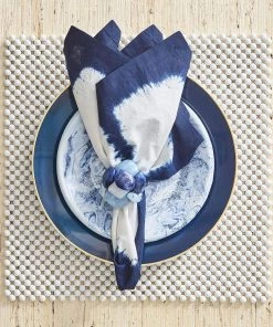 Kim Seybert Napkin Rings Sea Stone Napkin Ring In Navy, Set Of 4