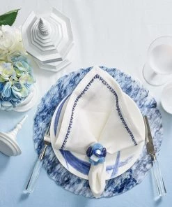 Kim Seybert Placemats Waves Placemat In White & Navy, Set Of 4