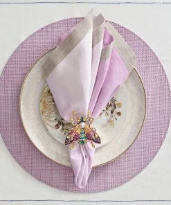 Kim Seybert Napkin Rings Glam Fly Napkin Ring In Multi, Set Of 4 In A Gift Box