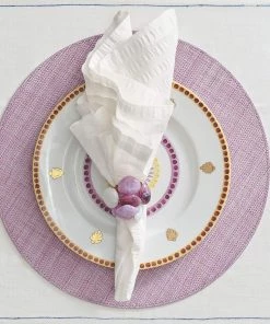 Kim Seybert Sea Stone Napkin Ring In Lilac, Set Of 4