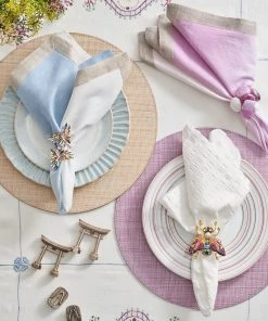 Kim Seybert Dip Dye Napkin In White & Periwinkle, Set Of 4 Napkins