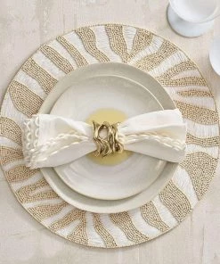 Kim Seybert Serengeti Placemat In White & Natural, Set Of 2 Placemats