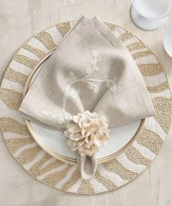 Kim Seybert Serengeti Placemat In White & Natural, Set Of 2 Placemats