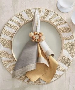 Kim Seybert Serengeti Placemat In White & Natural, Set Of 2 Placemats