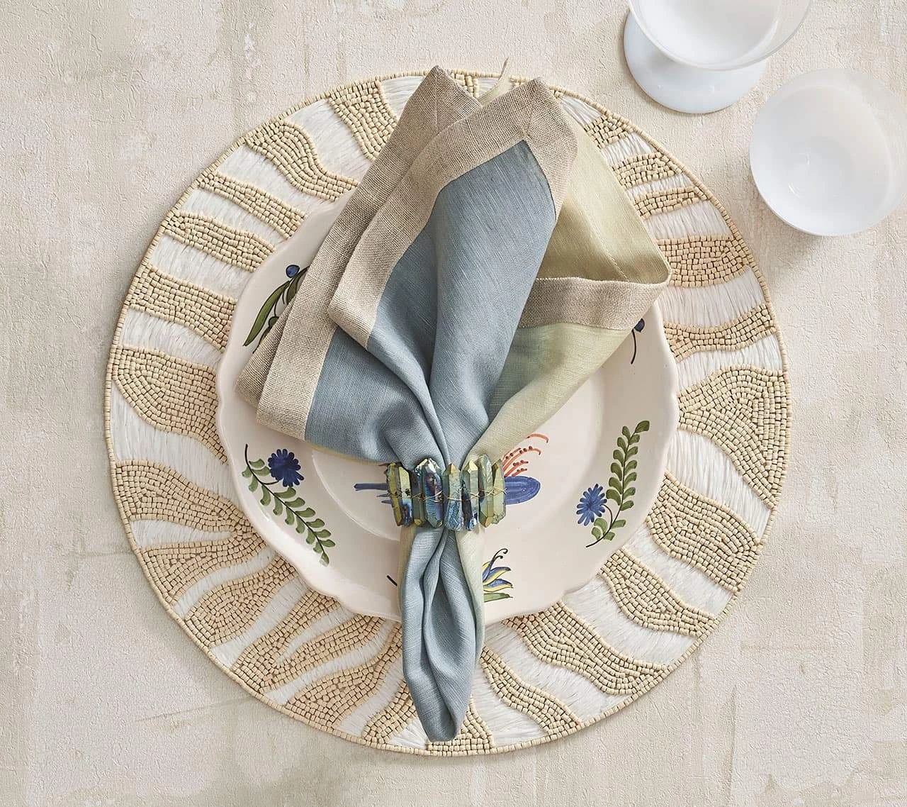 Kim Seybert Radiant Napkin Ring In Midnight, Set Of 4