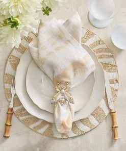 Kim Seybert Bazaar Napkin In Ivory & Natural, Set Of 4