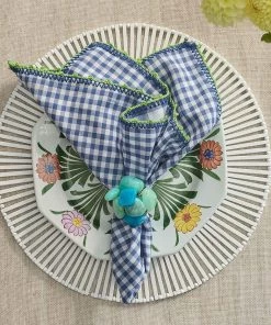 Kim Seybert Sea Stone Napkin Ring In Seafoam, Set Of 4