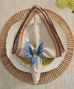 Kim Seybert Humm Napkin Ring In Blue & Green, Set Of 4