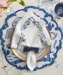 Kim Seybert Napkin Rings Carnival Napkin Ring In Navy, Set Of 4