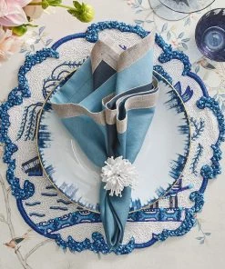 Kim Seybert Starburst Napkin Ring In White, Set Of 4