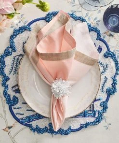 Kim Seybert Toile Placemat In White & Navy, Set Of 2 Placemats