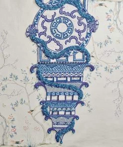 Kim Seybert Table Runners Toile Table Runner In White & Navy