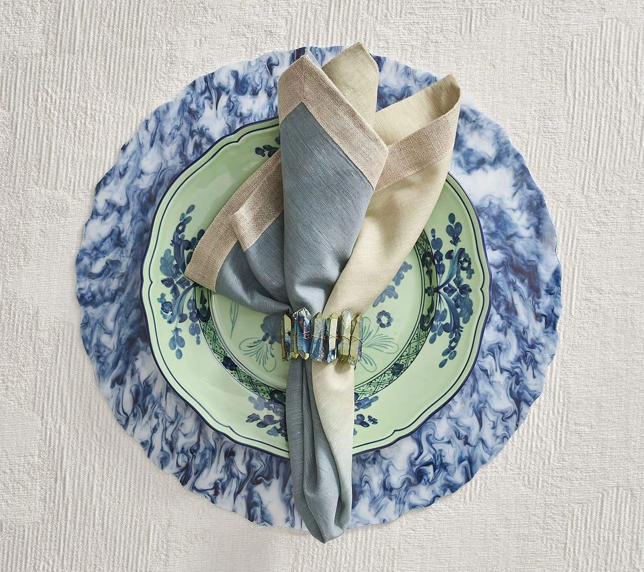 Kim Seybert Radiant Napkin Ring In Midnight, Set Of 4