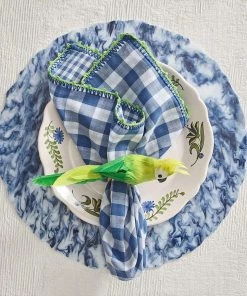 Kim Seybert Parakeet Napkin Ring In Green, Set Of 4