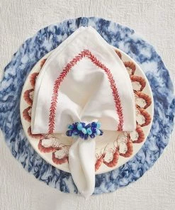 Kim Seybert Poppy Napkin Ring In Blue, Set Of 4 Napkin Rings