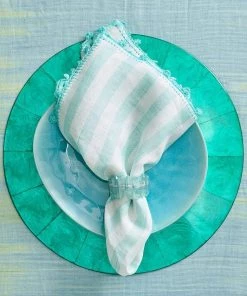 Kim Seybert Radiant Napkin Ring In Seafoam, Set Of 4