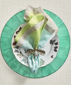 Kim Seybert Dip Dye Napkin In Blue & Green, Set Of 4