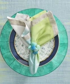 Kim Seybert Dip Dye Napkin In Blue & Green, Set Of 4