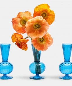 Kim Seybert, Inc. Decor Tess Bud Vase In Blue, Set Of 3 In A Box