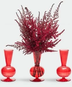Kim Seybert, Inc. Tess Bud Vase In Red, Set Of 3 In A Box
