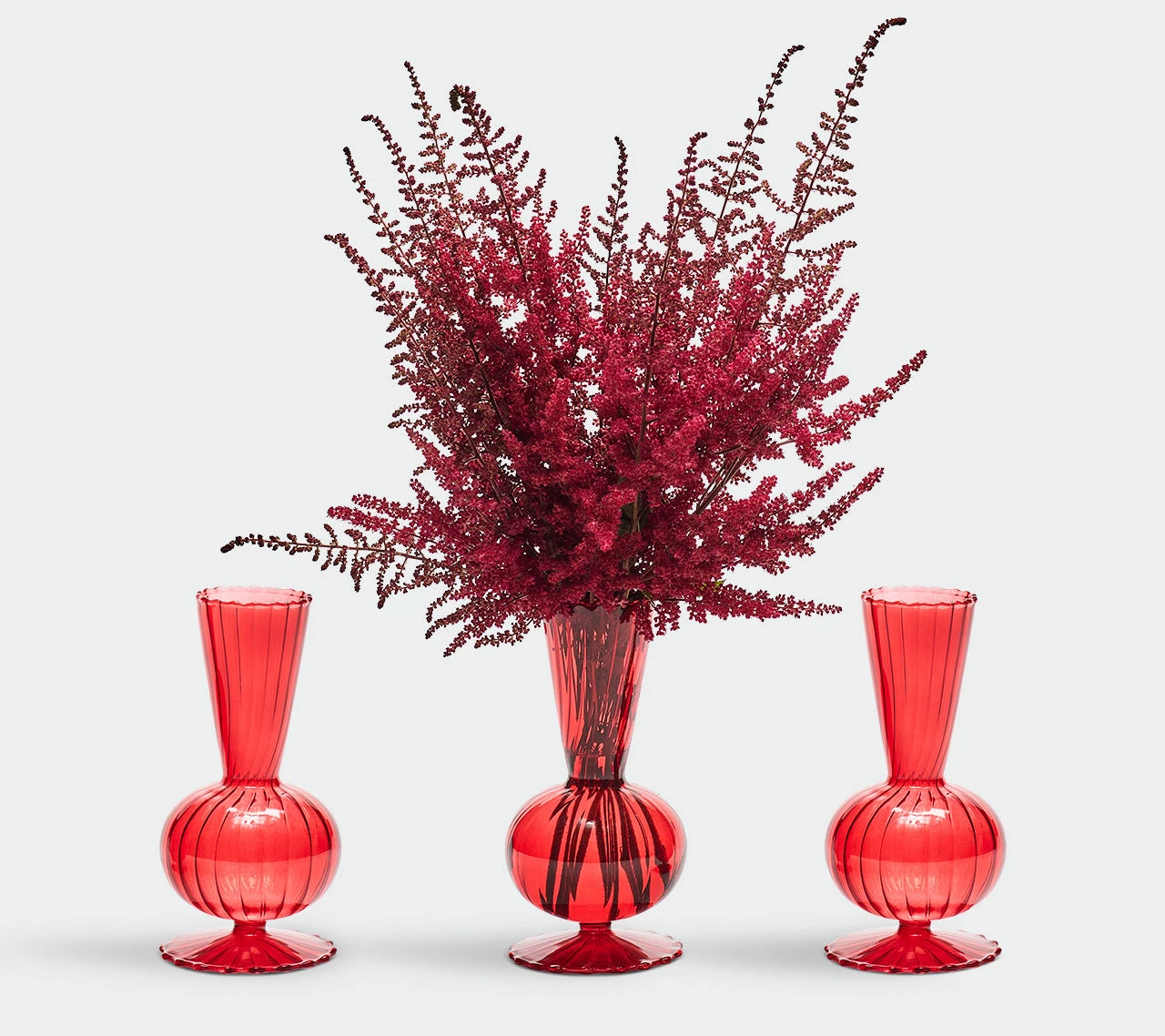 Kim Seybert, Inc. Tess Bud Vase In Red, Set Of 3 In A Box