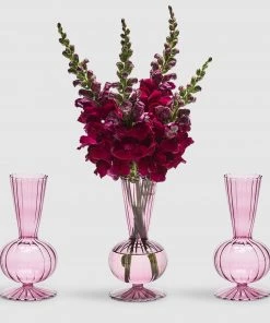 Kim Seybert Home Decor Tess Bud Vase In Lavender, Set Of 3 In A Box