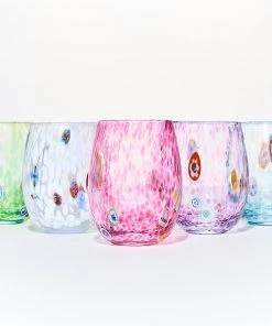 Kim Seybert Glassware Gala Tumbler In Pink, Set Of 4