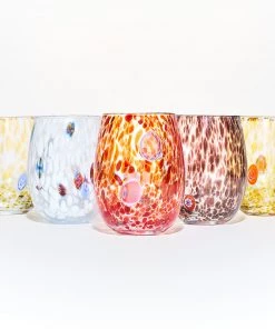 Kim Seybert Glassware Gala Tumbler In Orange, Set Of 4