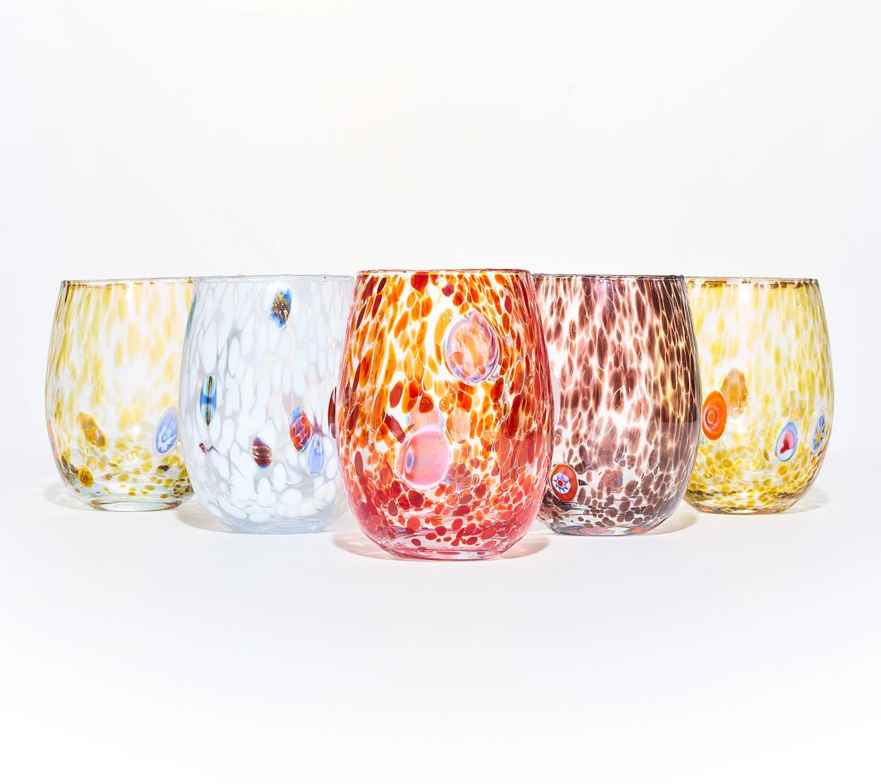 Kim Seybert Glassware Gala Tumbler In Orange, Set Of 4