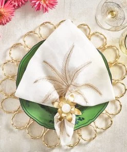 Kim Seybert Placemats Bamboo Charger In Gold, Set Of 4