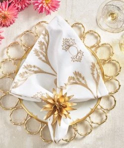 Kim Seybert Placemats Bamboo Charger In Gold, Set Of 4