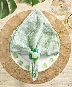 Kim Seybert Sea Stone Napkin Ring In Green, Set Of 4