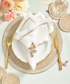 Kim Seybert Bevel Placemat In Gold & Silver, Set Of 4 Placemats