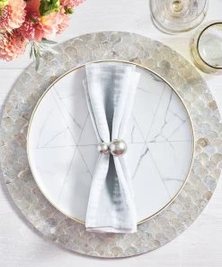 Kim Seybert Camellia Placemat In Gray, Set Of 4 Placemats