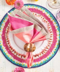 Kim Seybert Napkins Dip Dye Napkin In Fuchsia And Orange, Set Of 4