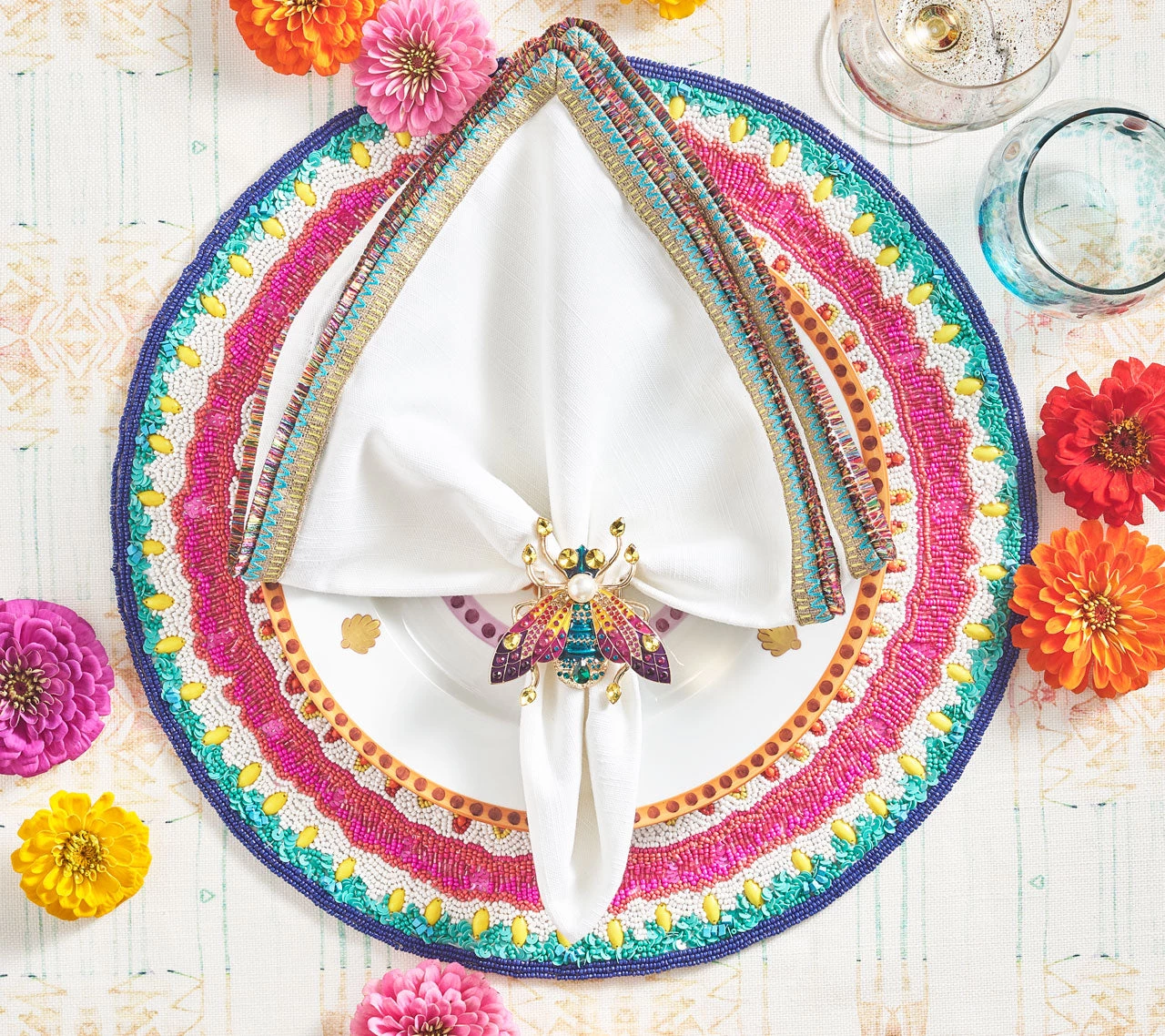 Kim Seybert Chakra Placemat In Multi, Set Of 2 Placemats