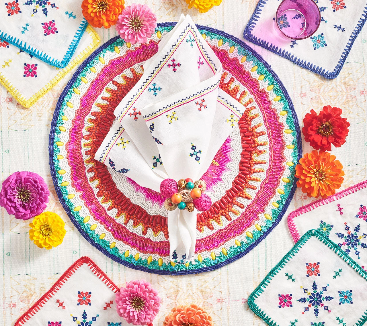 Kim Seybert Chakra Placemat In Multi, Set Of 2 Placemats