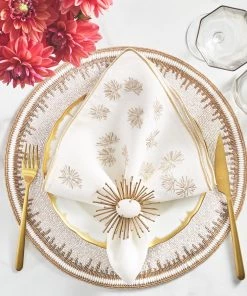 Kim Seybert Enamor Placemat In White & Gold, Set Of 4