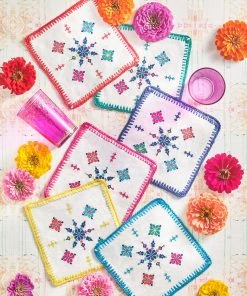 Kim Seybert Fez Cocktail Napkins In Multi, Set Of 6 In A Gift Box