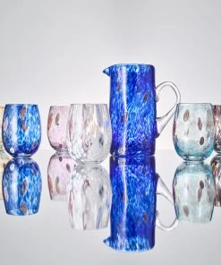 Kim Seybert Glassware Gala Pitcher In Blue