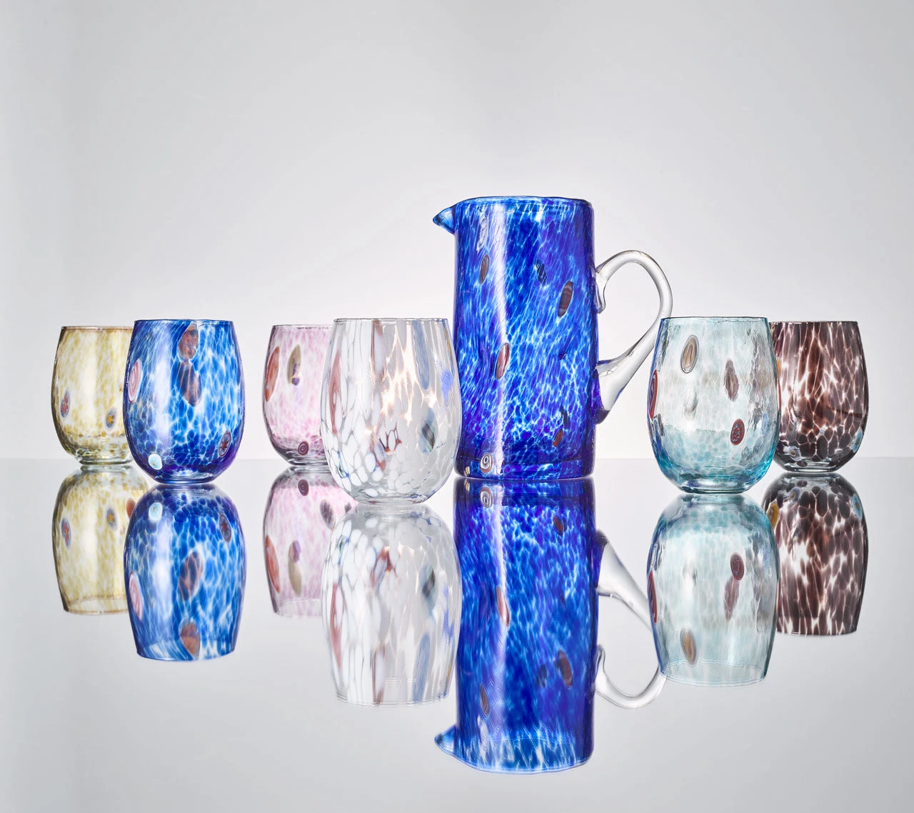 Kim Seybert Glassware Gala Pitcher In Blue