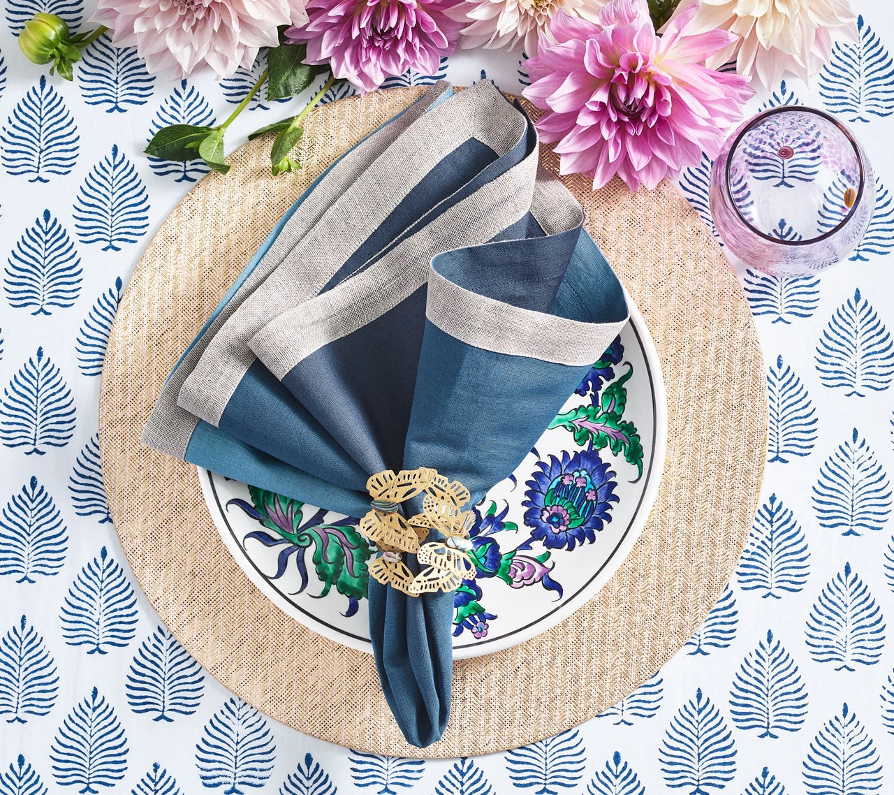 Kim Seybert Placemats Glam Grass Placemat In Natural & Gold, Set Of 4